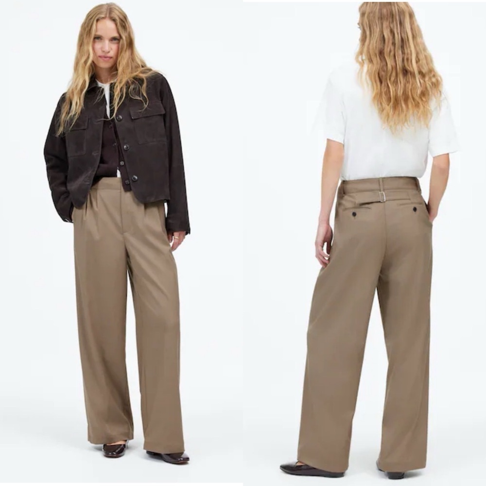 Madewell The Harlow Wide-Leg Trouser in Brushed Twill NWT Size 12
